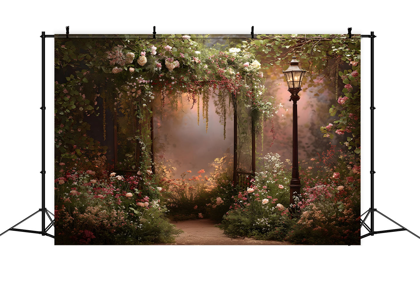 Mother Day Photo Backdrops Vintage Lantern Floral Arch Mother's Day Photography Backdrops UK By Magali