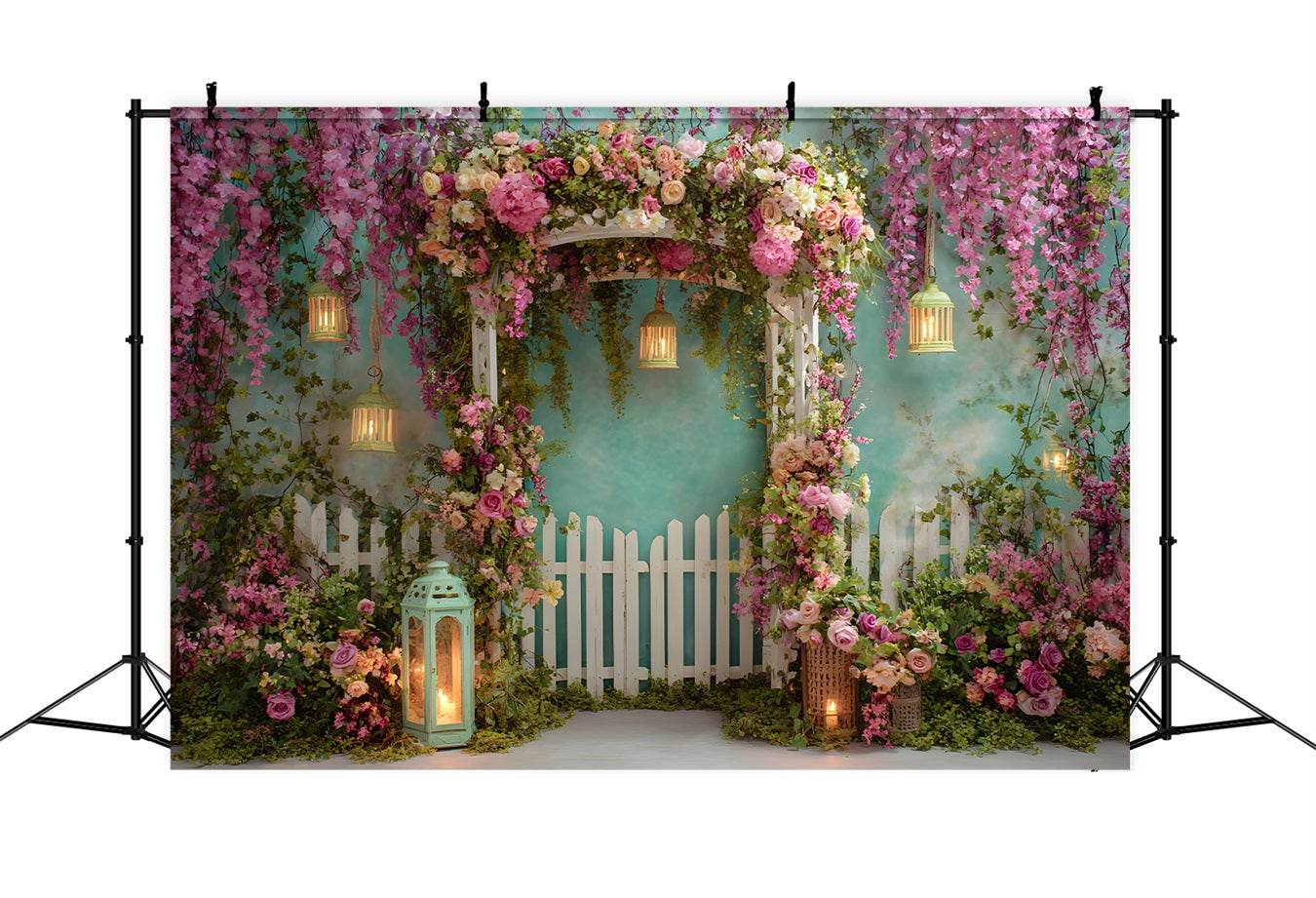 Mothers Day Photography Backdrops Vintage Lantern Blossom Entrance Mother's Day Backdrop Ideas UK By Magali