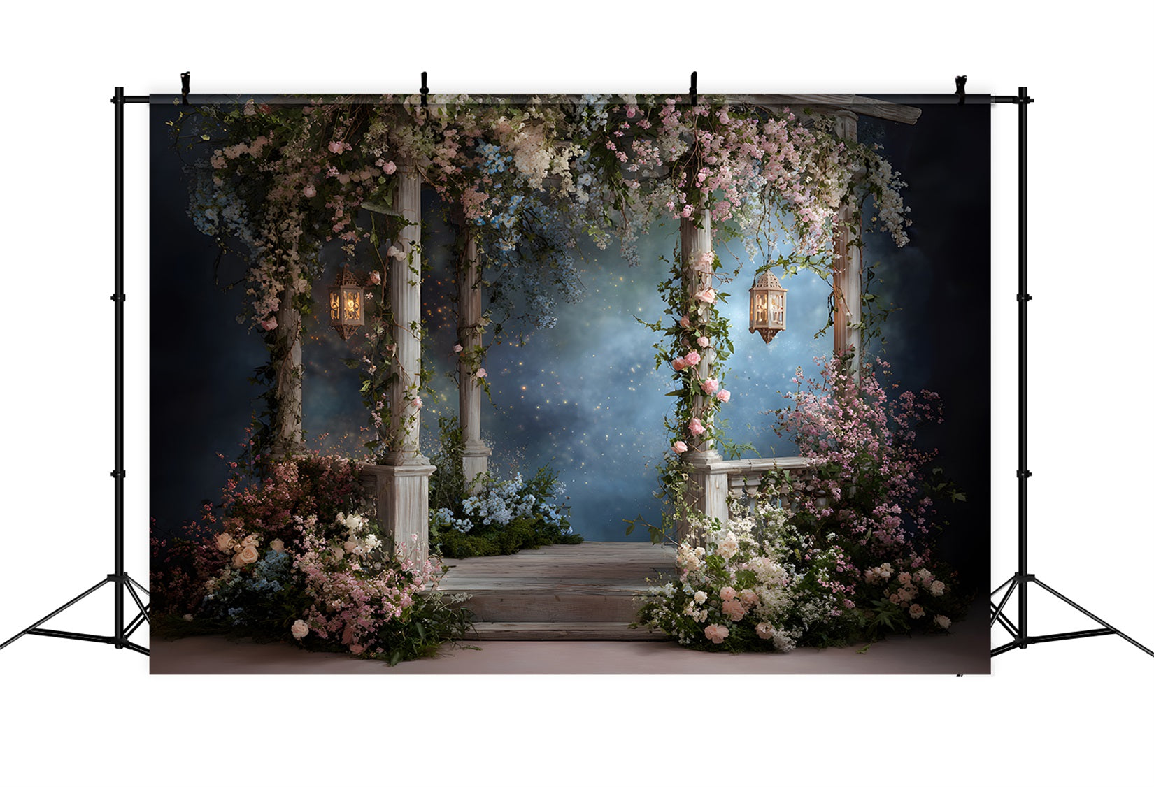 Simple Mother's Day Backdrop Whimsical Lantern Floral Archway Mothers Day Picture Backdrop UK By Magali