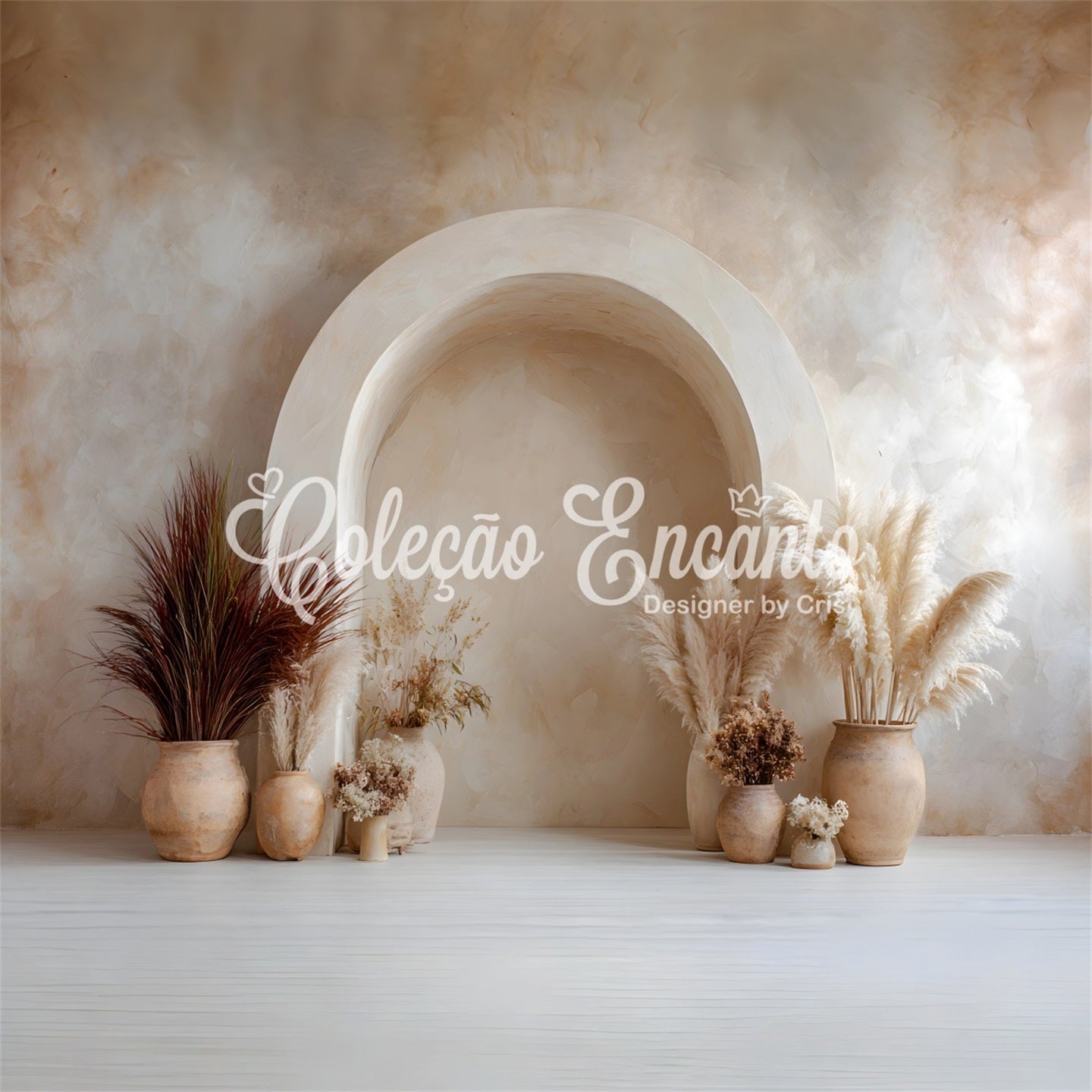 Photo Booth Mother's Day Backdrop Boho Beige Pampas Arch Backdrop Mother Day UK By Magali