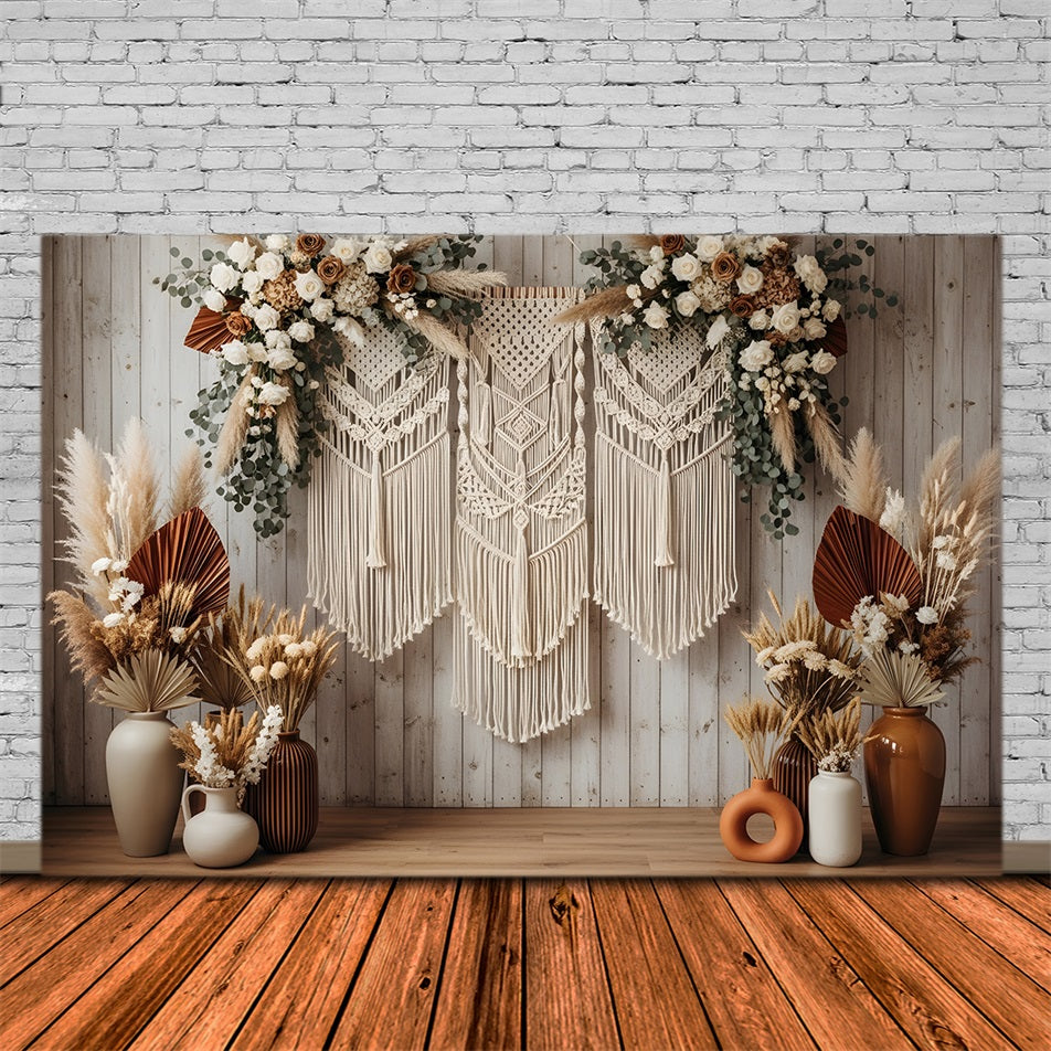 Mother's Day Backdrop Boho Macrame Pampas Floral Wall Photo Booth Mother's Day Backdrop UK By Magali