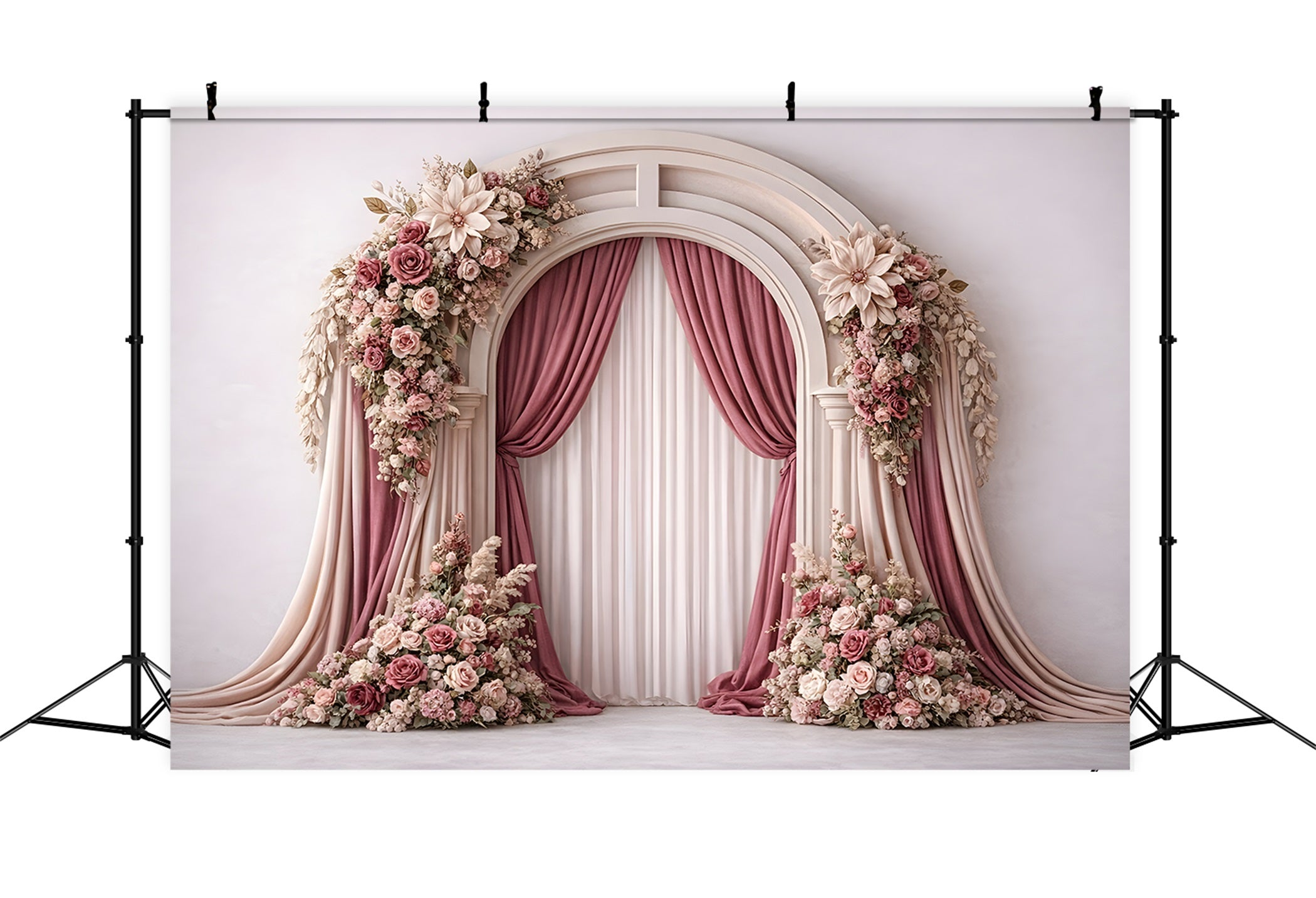 Backdrops For Mother's Day Blush Rose Arch Curtain Frame Mother Day Photo Backdrops UK By Magali