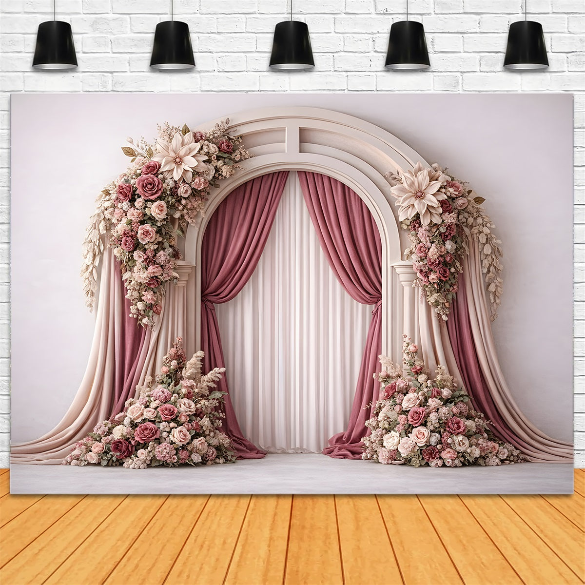 Backdrops For Mother's Day Blush Rose Arch Curtain Frame Mother Day Photo Backdrops UK By Magali