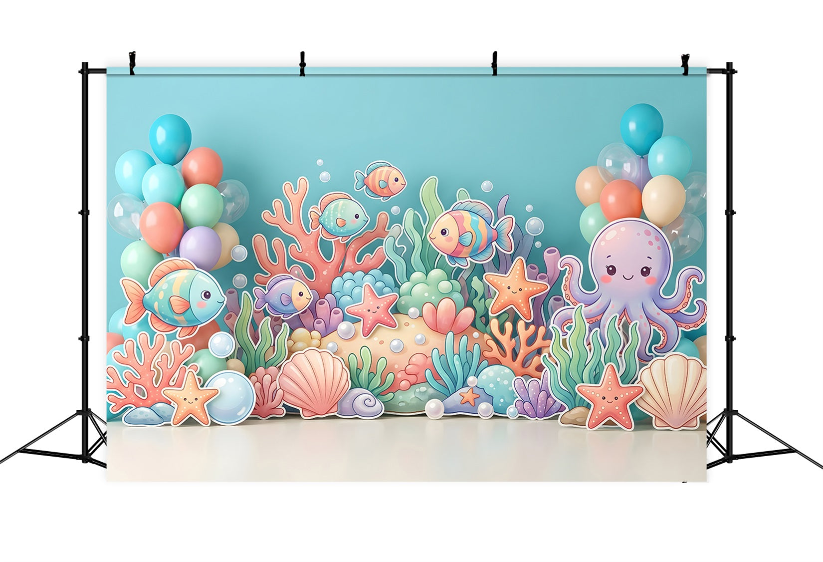 Backdrops for Kids Ocean Fish Octopus Coral Children Photography Backdrops UK CEM65-67