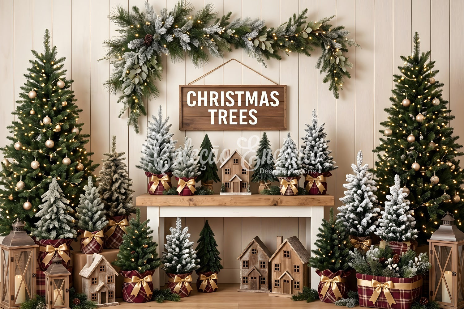Christmas Backdrops For Photography Farmhouse Tree Shop Mantel Backdrop Christmas UK CEM65-80