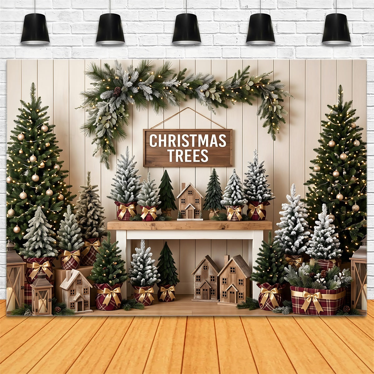 Christmas Backdrops For Photography Farmhouse Tree Shop Mantel Backdrop Christmas UK CEM65-80