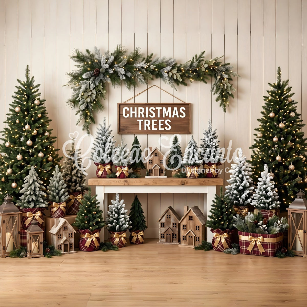 Christmas Backdrops For Photography Farmhouse Tree Shop Mantel Backdrop Christmas UK CEM65-80