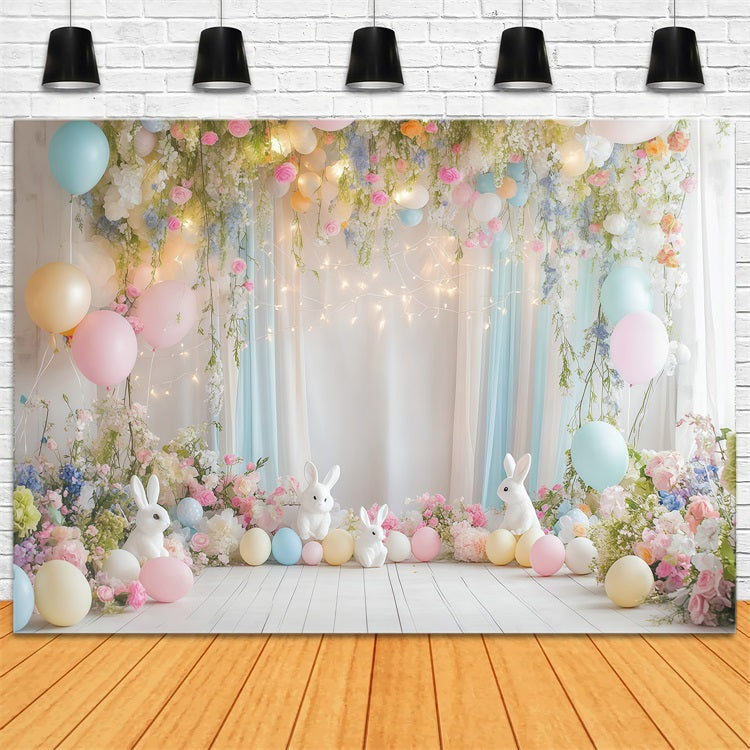 Easter Backdrop Floral Vine Balloon Backdrop UK CJJ-161