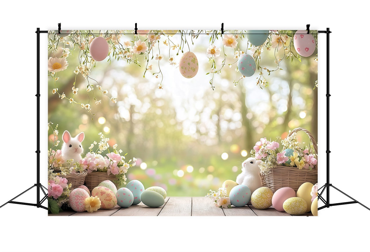 Easter Backdrops Egg Floral Wreath Backdrop UK CJJ-162