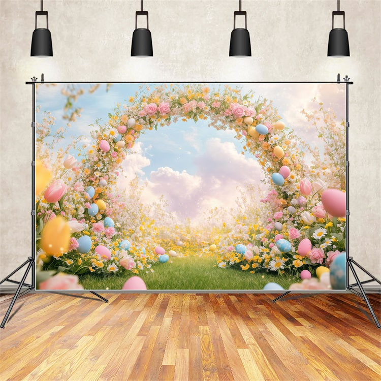 Easter Photo Backdrop Fantasy Arch Floral Backdrop UK CJJ-163