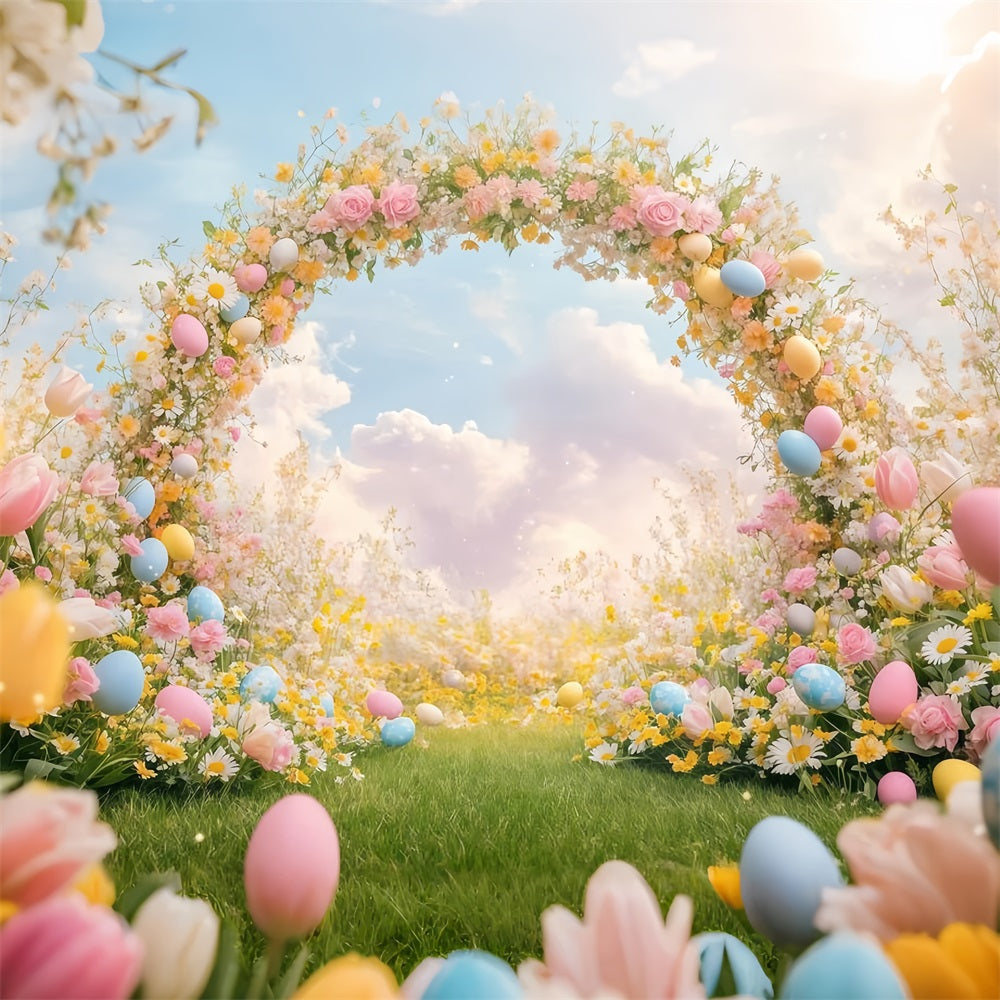 Easter Photo Backdrop Fantasy Arch Floral Backdrop UK CJJ-163