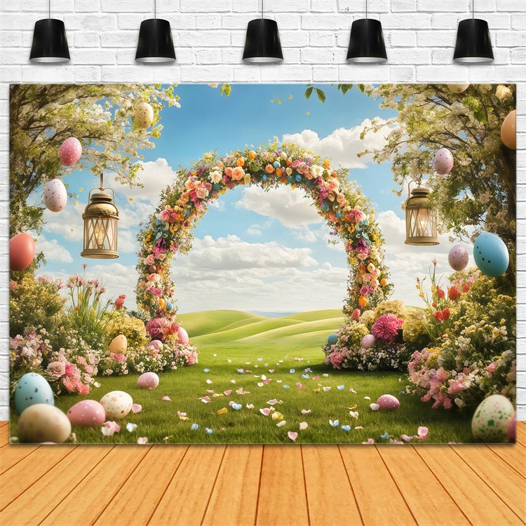 Backdrop For Easter Floral Archway Meadow Backdrop UK CJJ-165