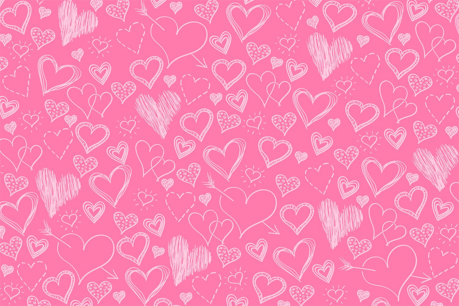 Pink Girl Backdrop Hand-Drawn Pink Hearts Backdrop UK CJJ2-70