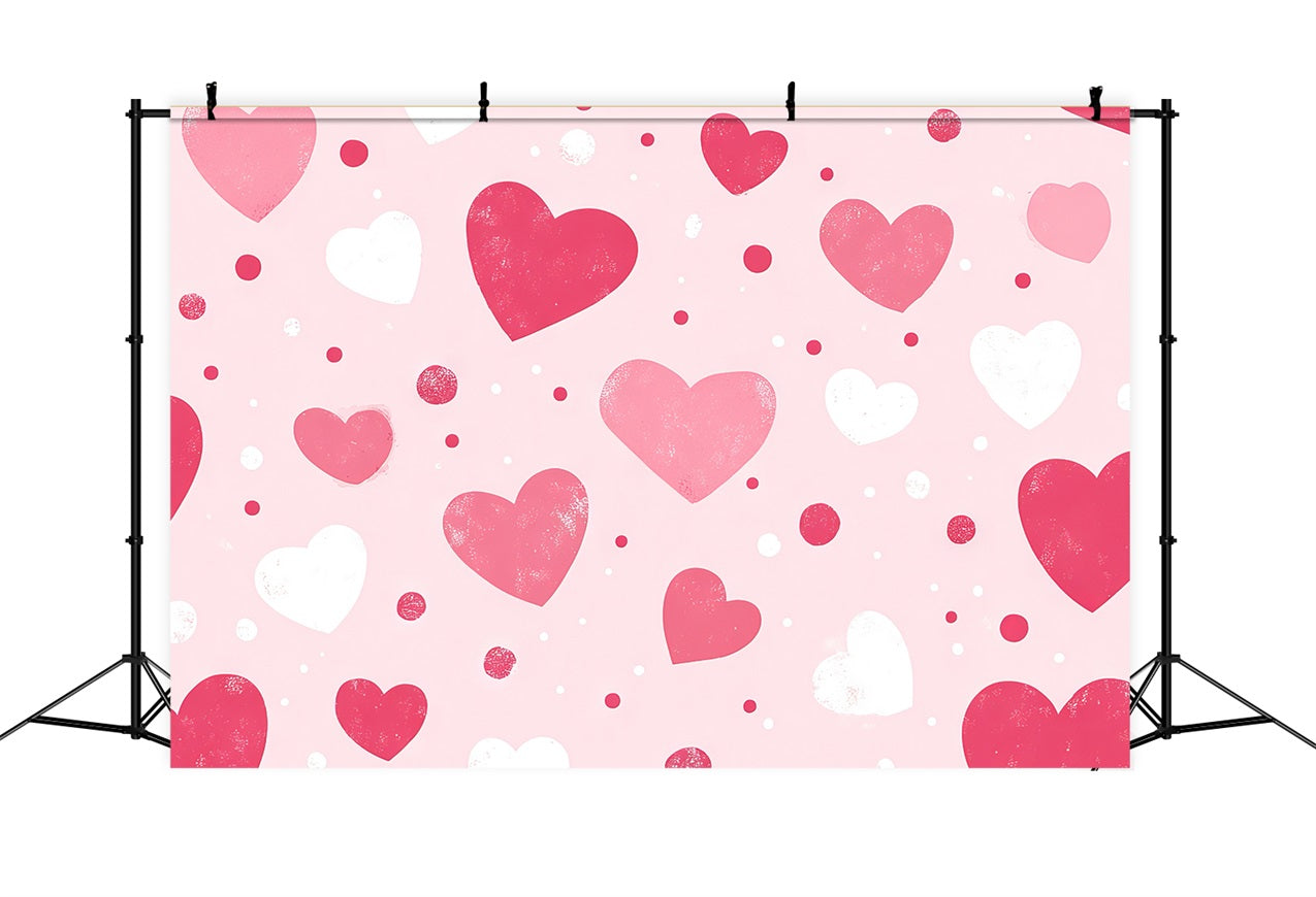 Pink Girl Backdrop Polka Dot Hearts Backdrop UK CJJ2-73