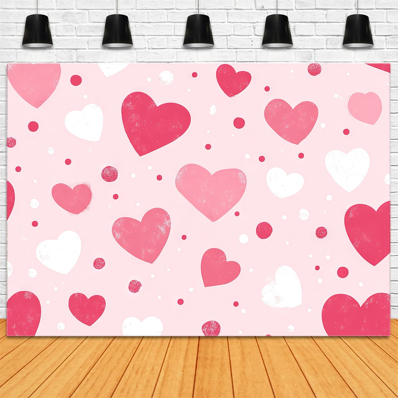 Pink Girl Backdrop Polka Dot Hearts Backdrop UK CJJ2-73