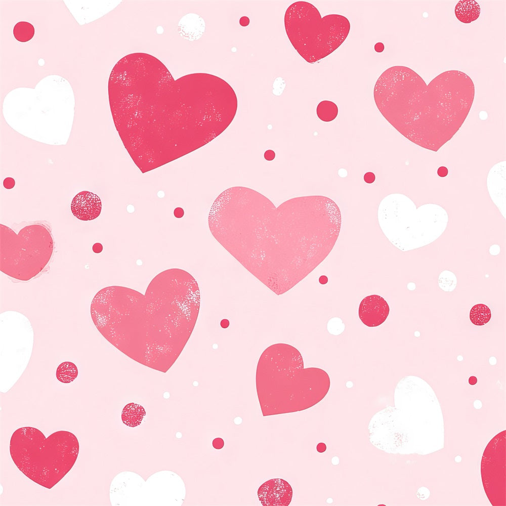 Pink Girl Backdrop Polka Dot Hearts Backdrop UK CJJ2-73