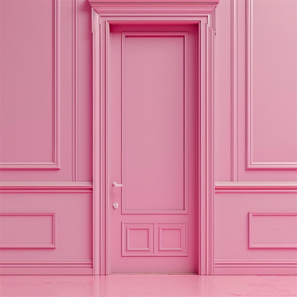 Pink Girl Backdrop Minimalist Door Wall Backdrop UK CJJ2-86