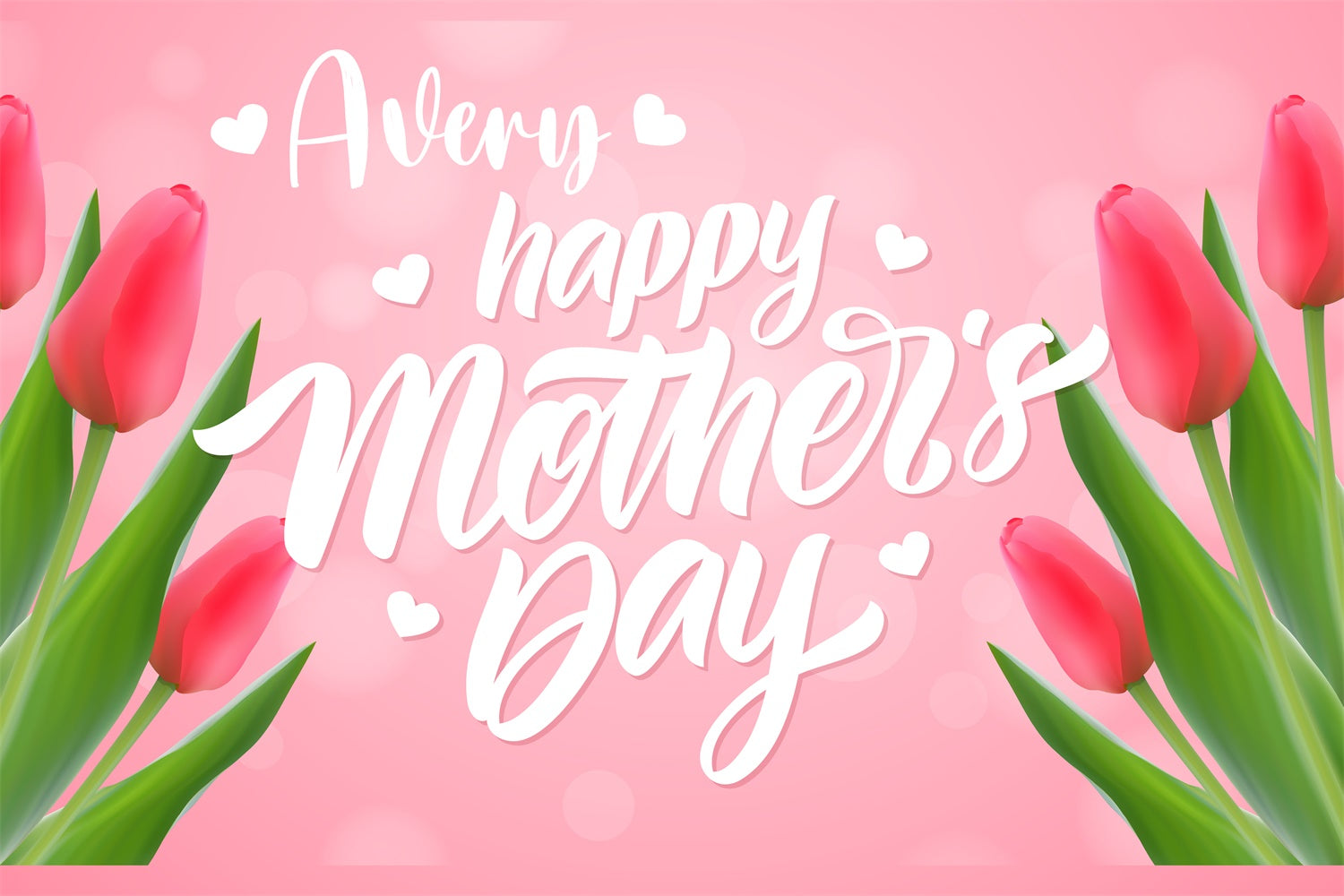 Mothers Day Backdrop Elegant Red Tulip Personalized Backdrop UK CJJ3-100