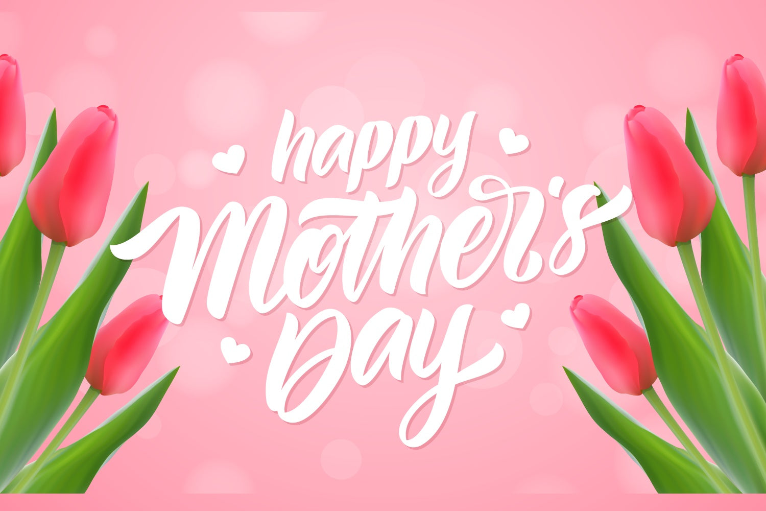 Mothers Day Backdrop Elegant Red Tulip Personalized Backdrop UK CJJ3-100