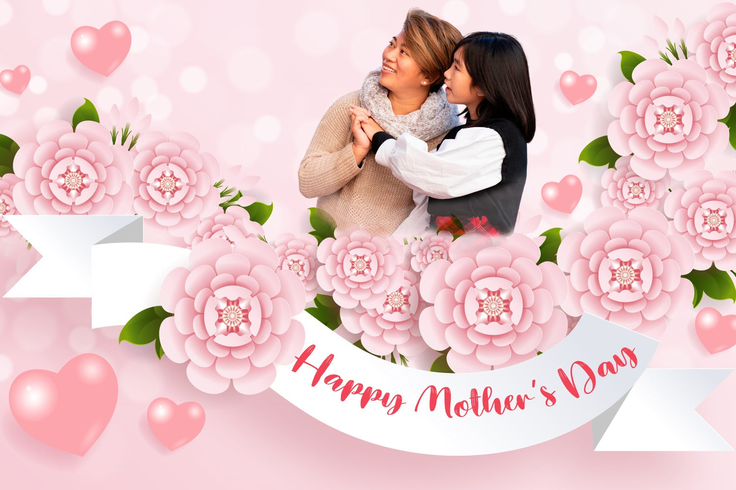Mother's Day Backdrop Ideas Sweet Flower Bokeh Personalized Backdrop UK CJJ3-104