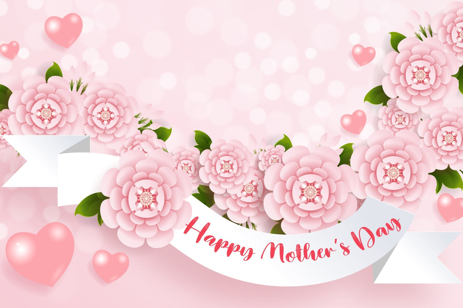 Mother's Day Backdrop Ideas Sweet Flower Bokeh Personalized Backdrop UK CJJ3-104