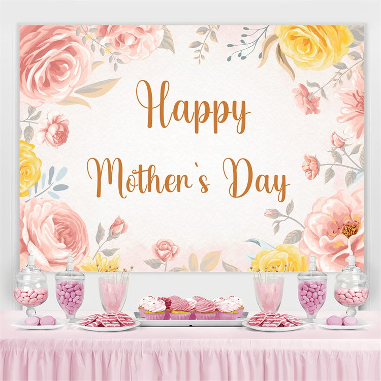 Mothers Day Photo Backdrop Vintage Peach Rose Custom Backdrop UK CJJ3-112