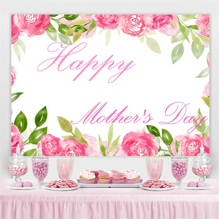 Mothers Day Backdrop Watercolor Pink Rose Personalized Backdrop UK CJJ3-117
