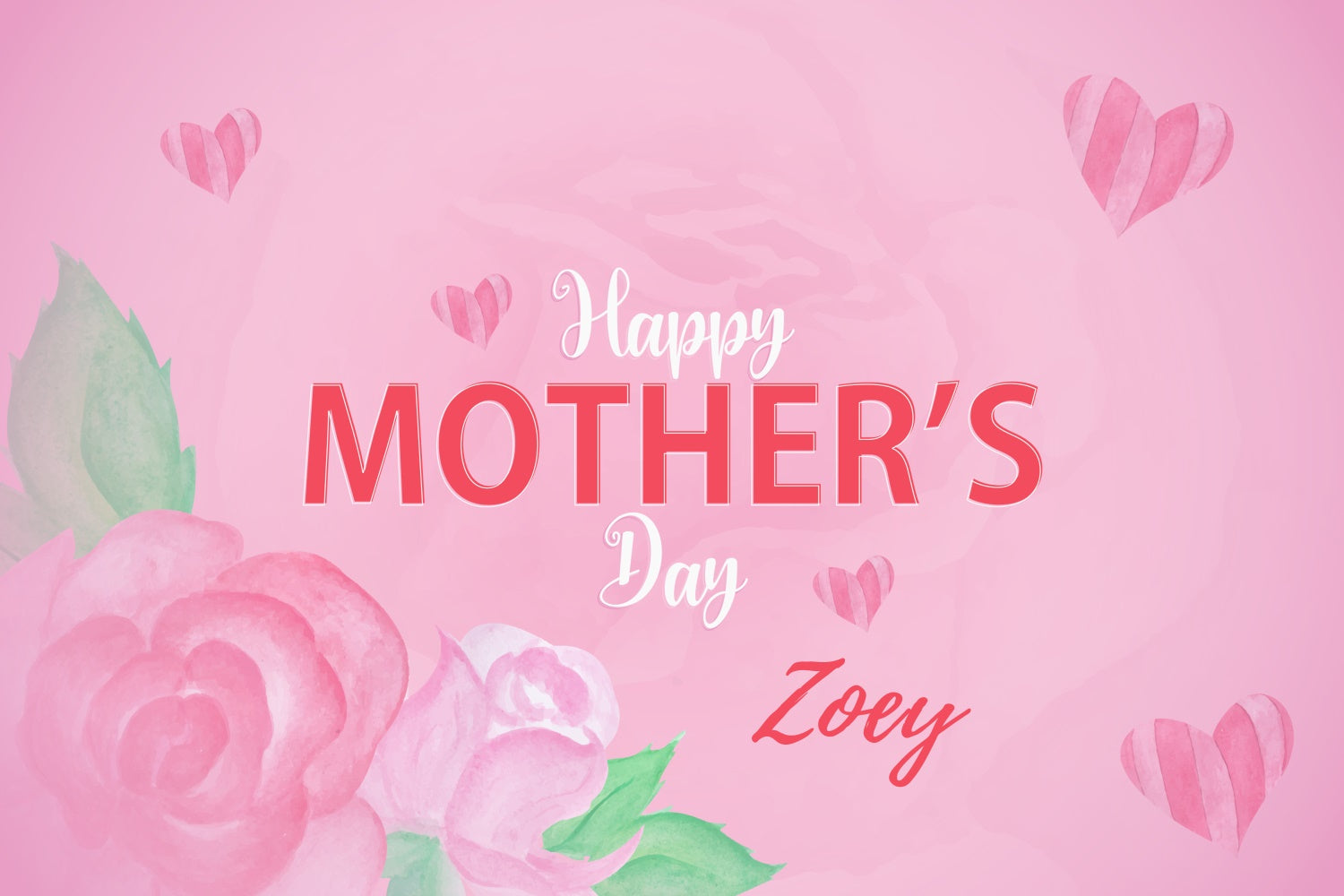 Happy Mother's Day Backdrop Elegant Pink Rose Custom Backdrop UK CJJ3-119