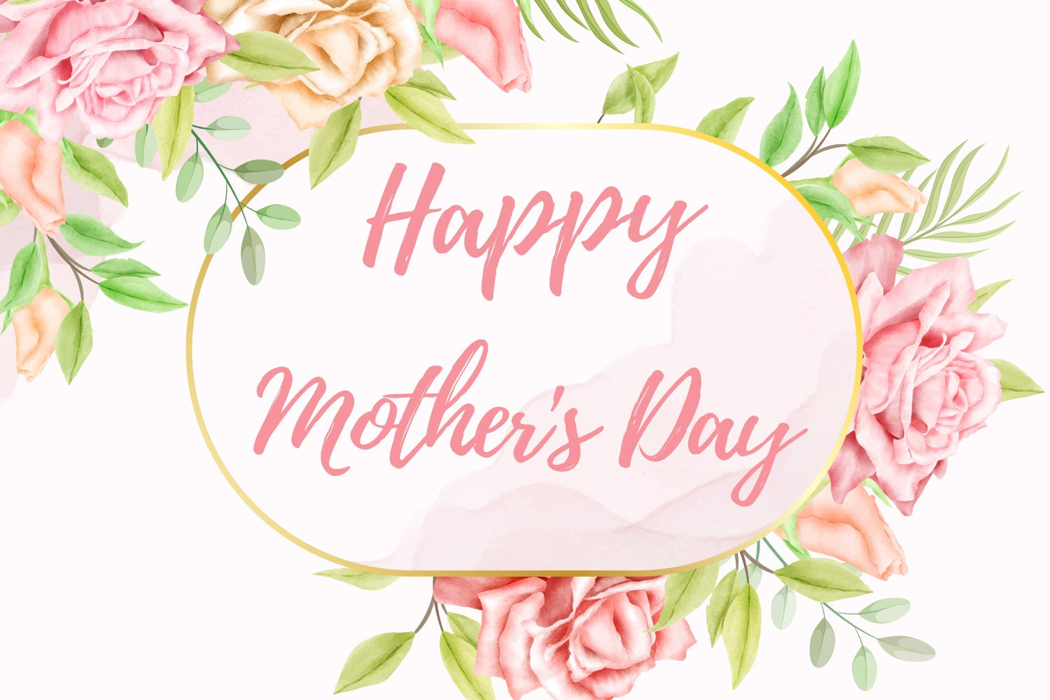Mothers Day Backdrop Romantic Rose Gold Frame Custom Backdrop UK CJJ3-123