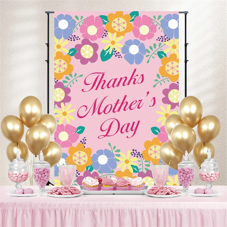 Mother's Day Backdrop Playful Retro Wildflower Custom Backdrop UK CJJ3-127