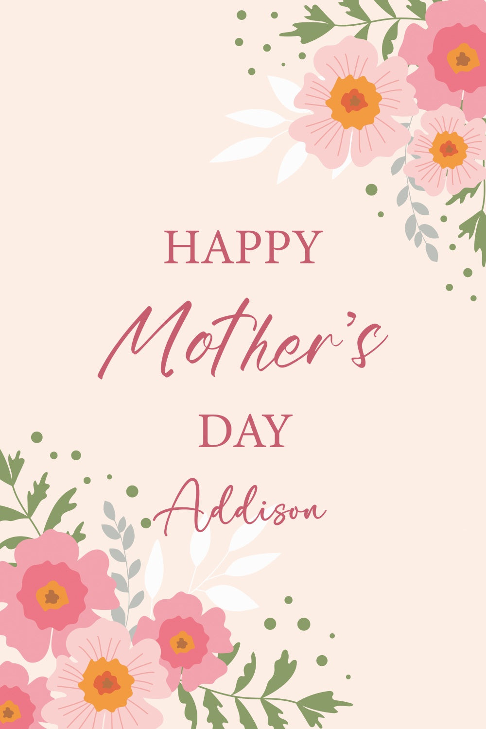 Backdrops For Mother's Day Minimalist Pink Floral Custom Backdrop UK CJJ3-128