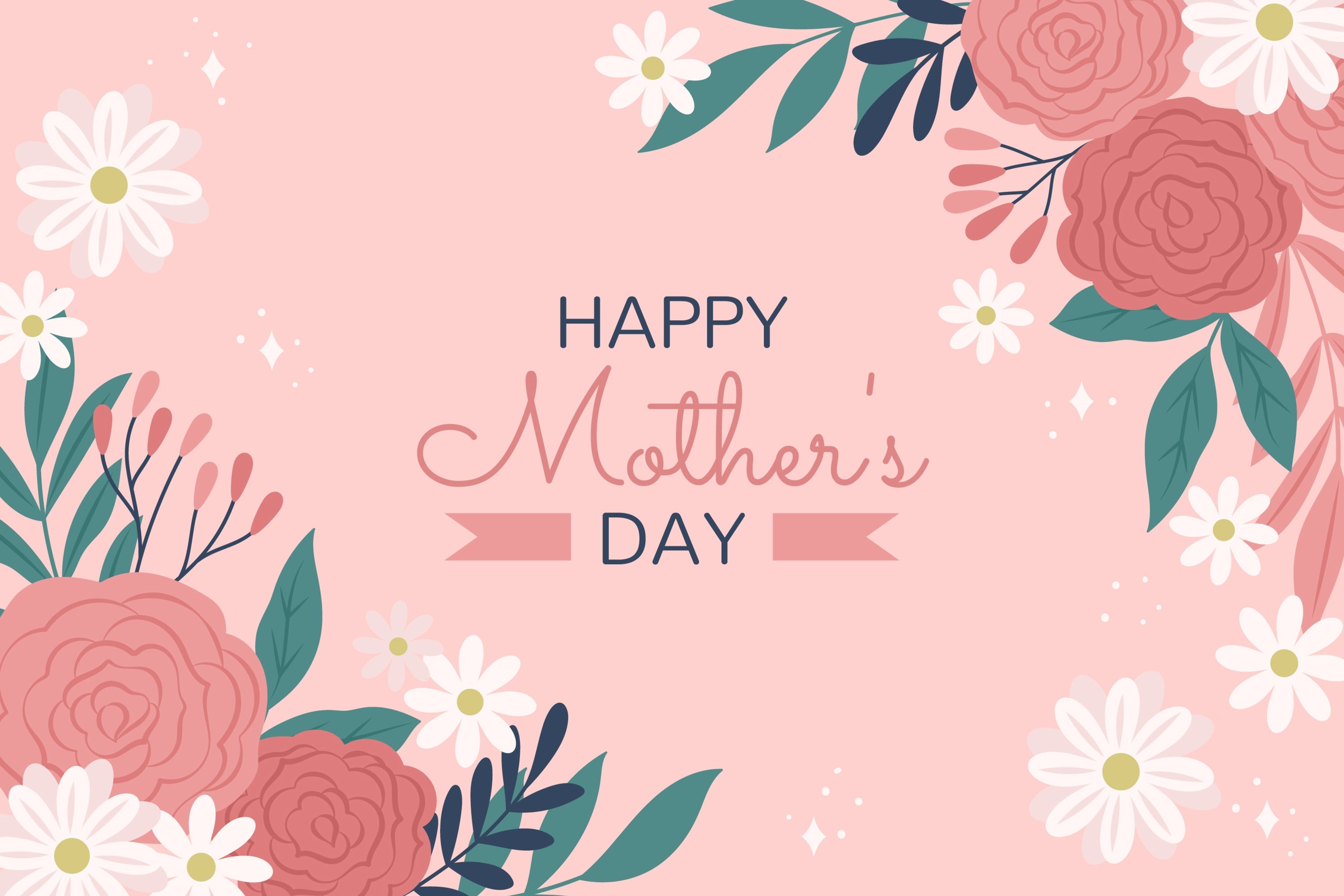 Mothers Day Backdrops Graceful Pink Floral Personalized Backdrop UK CJJ3-135