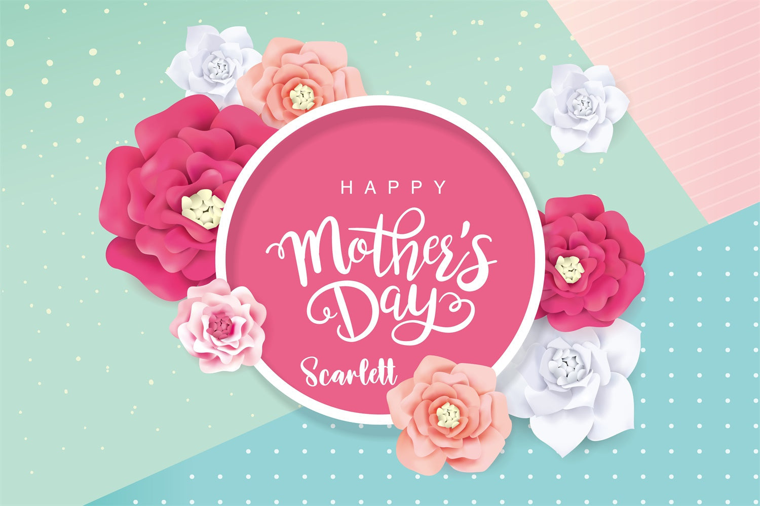 Mothers Day Backdrop Ideas Delicate Paper Flower Customized Backdrop UK CJJ3-136