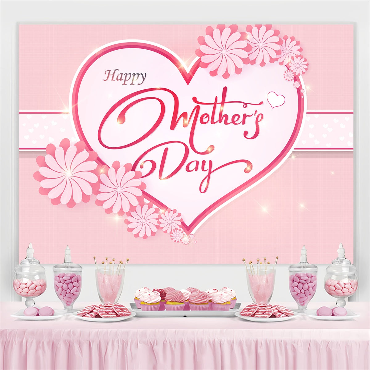 Mothers Day Photo Backdrops Elegant Sparkling Floral Custom Backdrop UK CJJ3-137