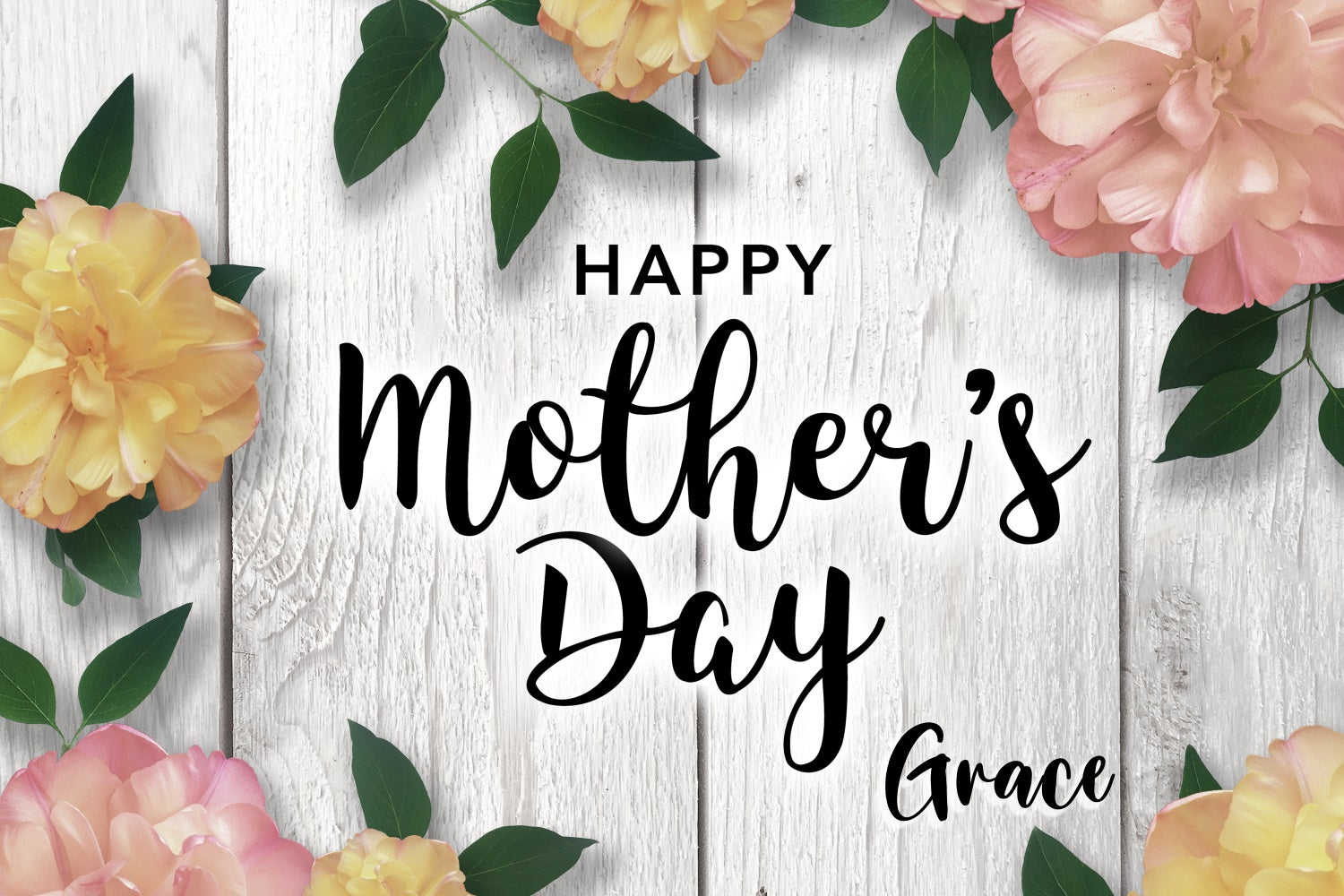 Backdrops For Mother's Day Vintage Floral Wooden Custom Backdrop UK CJJ3-138