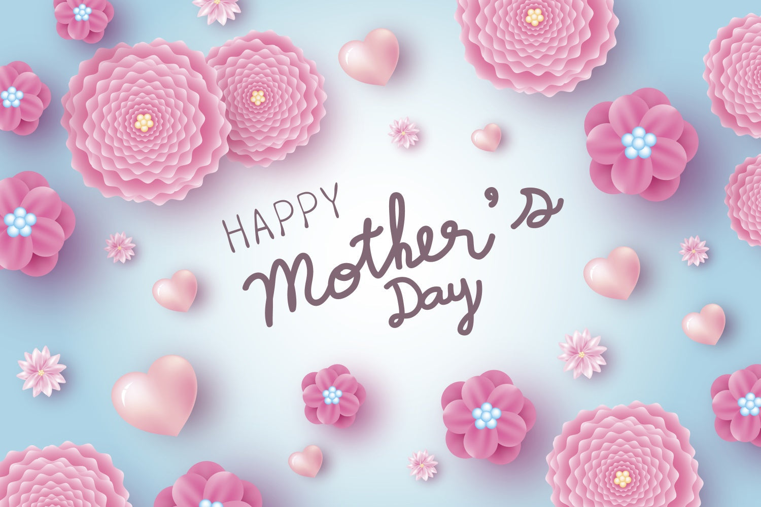Happy Mother's Day Backdrop Delicate Heart Elegance Custom Backdrop UK CJJ3-140