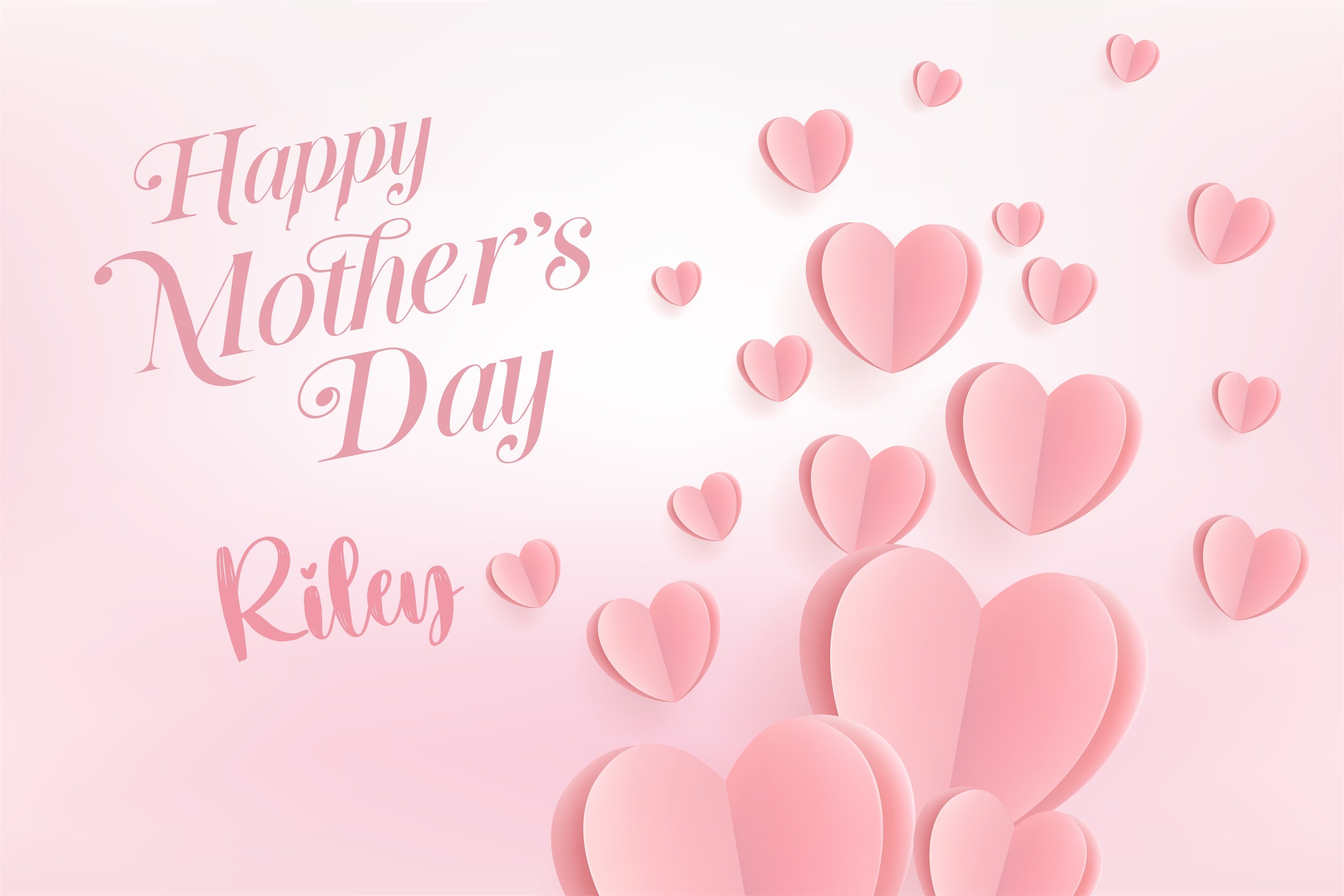 Mothers Day Backdrop Floating Pink Heart Personalized Backdrop UK CJJ3-145