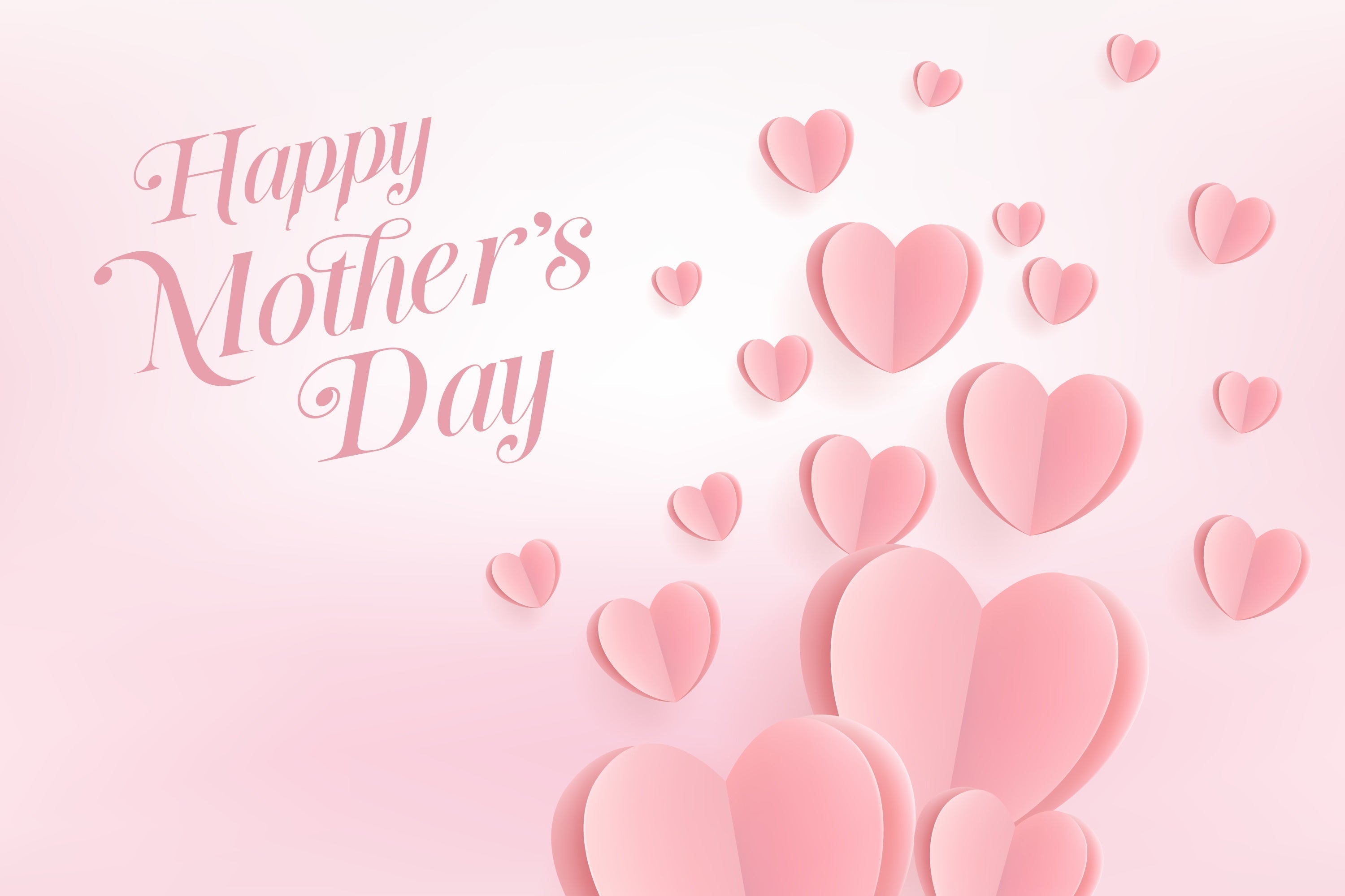 Mothers Day Backdrop Floating Pink Heart Personalized Backdrop UK CJJ3-145