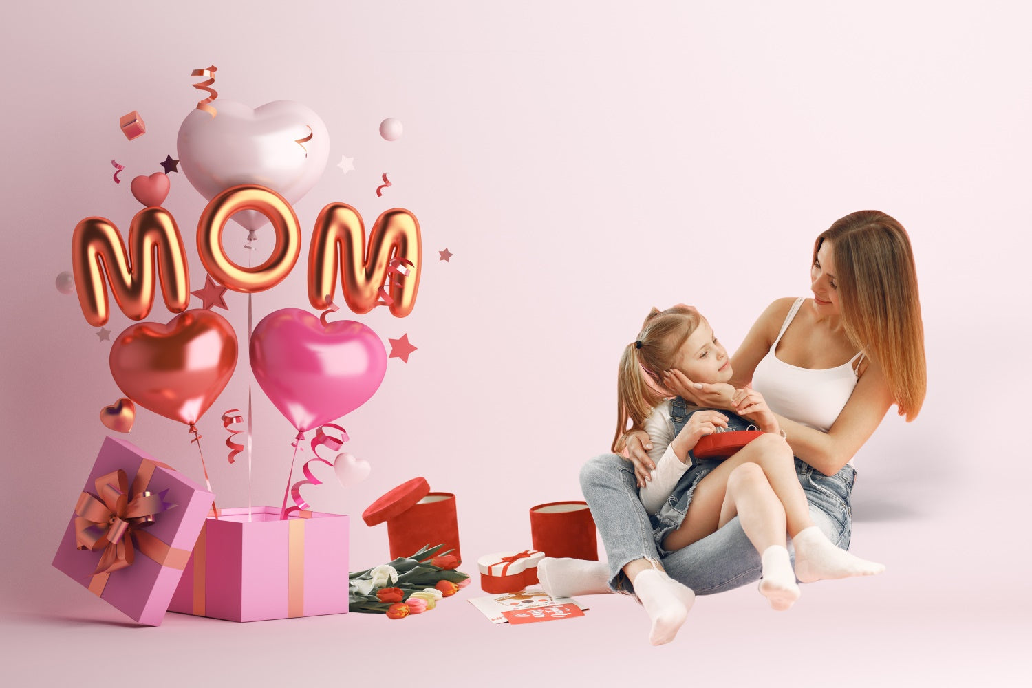 Mothers Day Backdrop Ideas Pink Balloon Gift Personalized Backdrop UK CJJ3-151