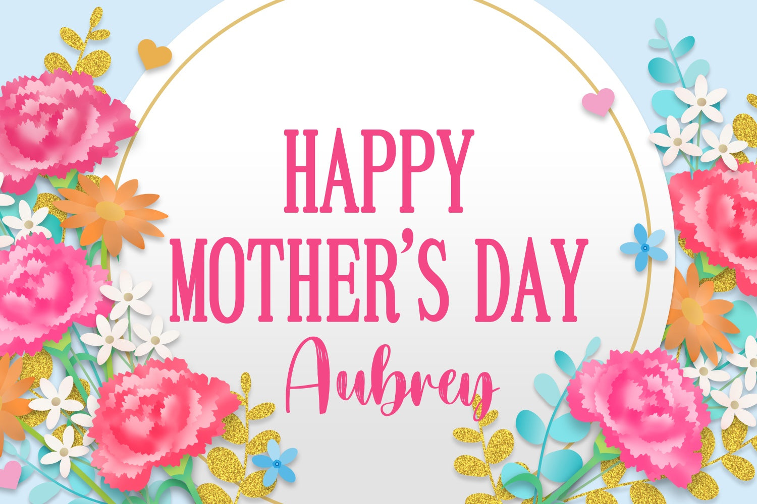 Happy Mother's Day Backdrop Pink Carnation Festive Custom Backdrop UK CJJ3-157