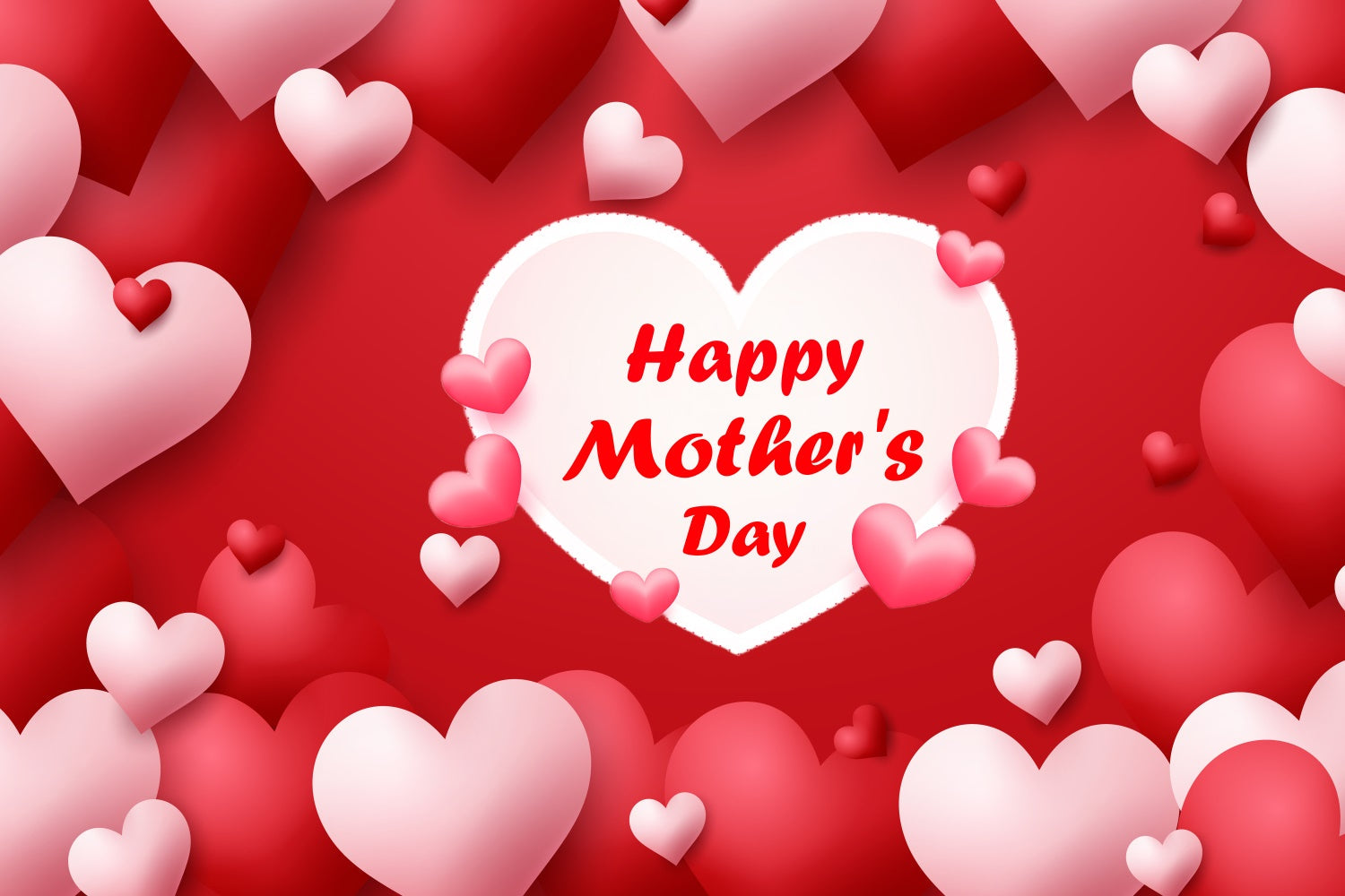 Backdrops For Mother's Day Romantic Red Heart Personalized Backdrop UK CJJ3-162