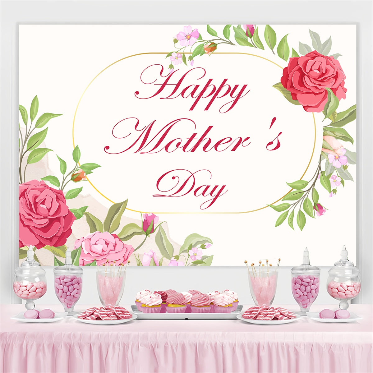 Mothers Day Photo Backdrops Romantic Floral Vine Custom Backdrop UK CJJ3-164