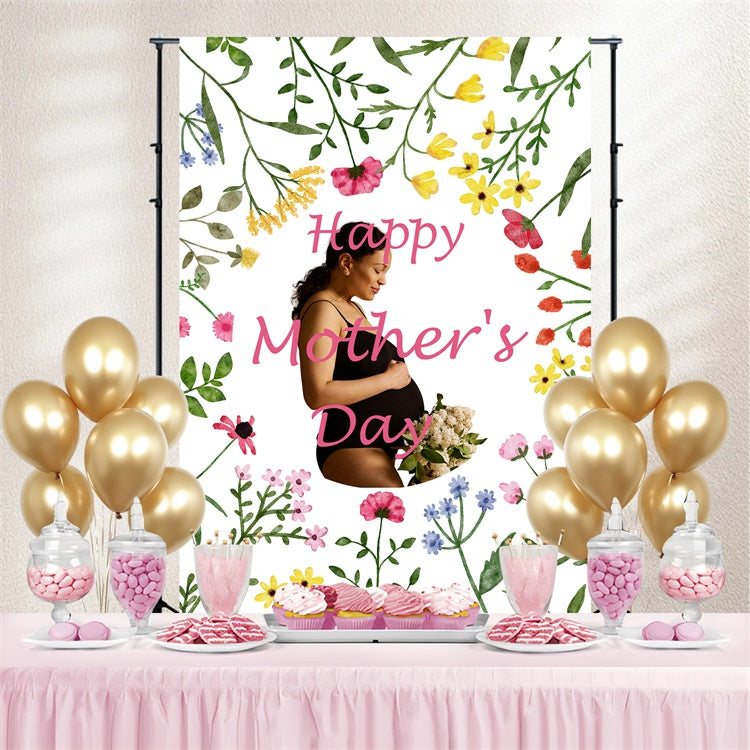 Mothers Day Photo Backdrops Vibrant Botanical Frame Custom Backdrop UK CJJ3-165