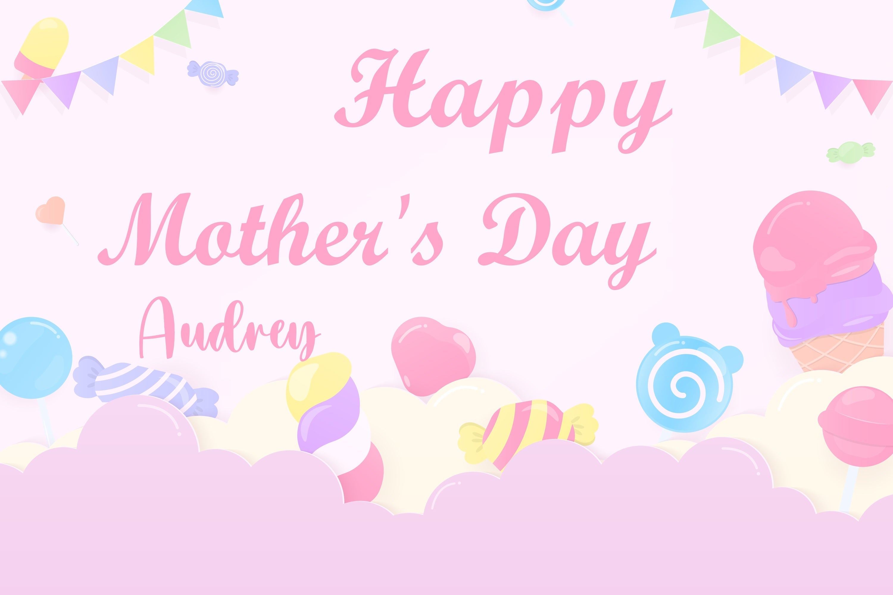 Mother's Day Backdrops Pastel Candy Fantasy Customized Backdrop UK CJJ3-169