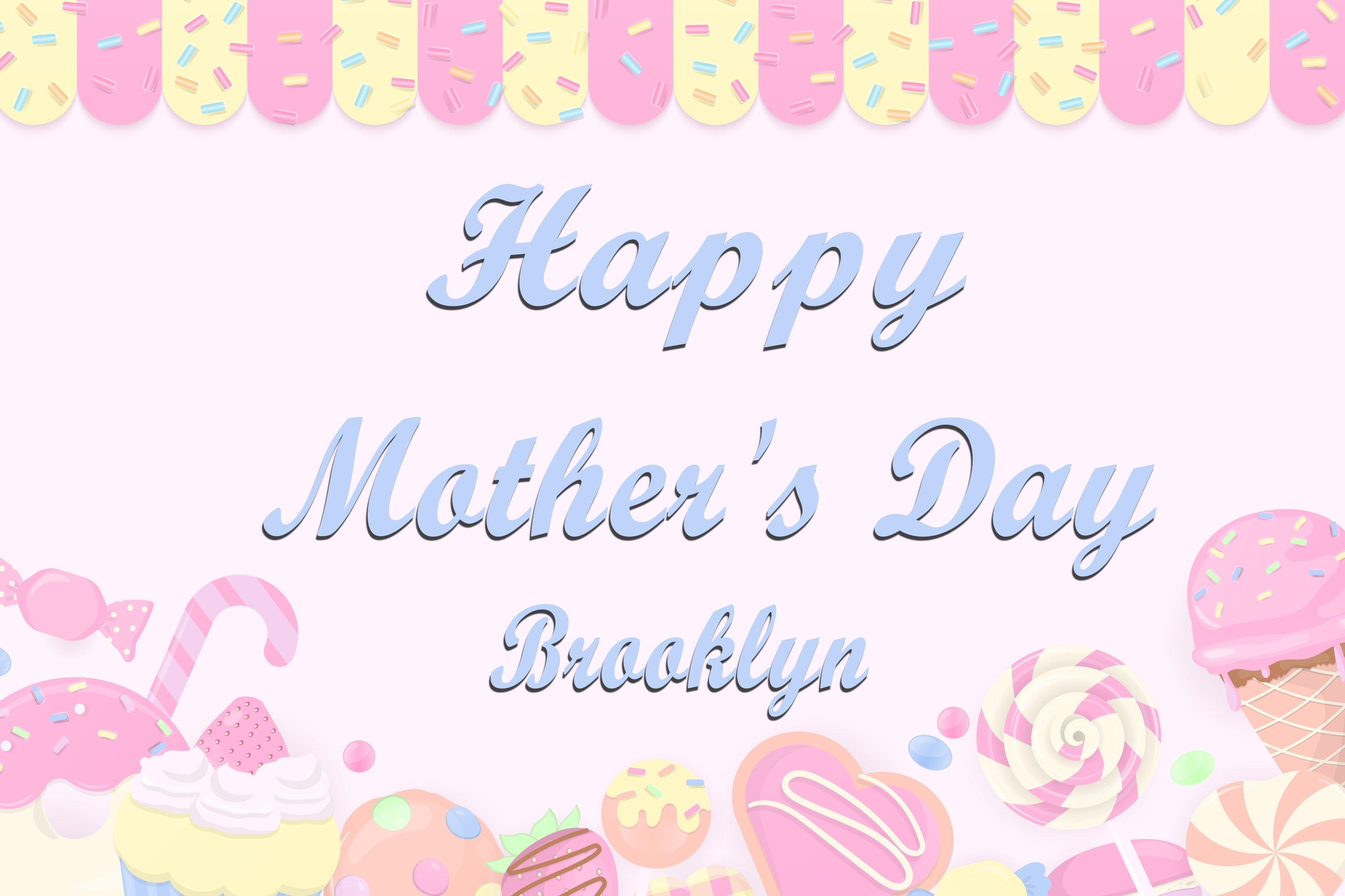Happy Mother's Day Backdrop Dreamy Dessert Candy Custom Backdrop UK CJJ3-170