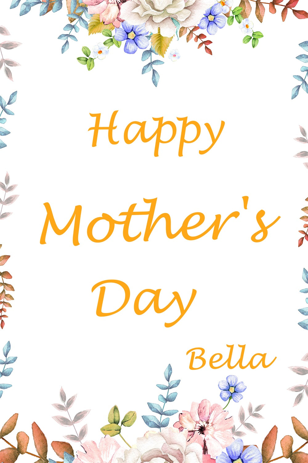 Mothers Day Photo Backdrops Warm Rustic Floral Personalized Backdrop UK CJJ3-171