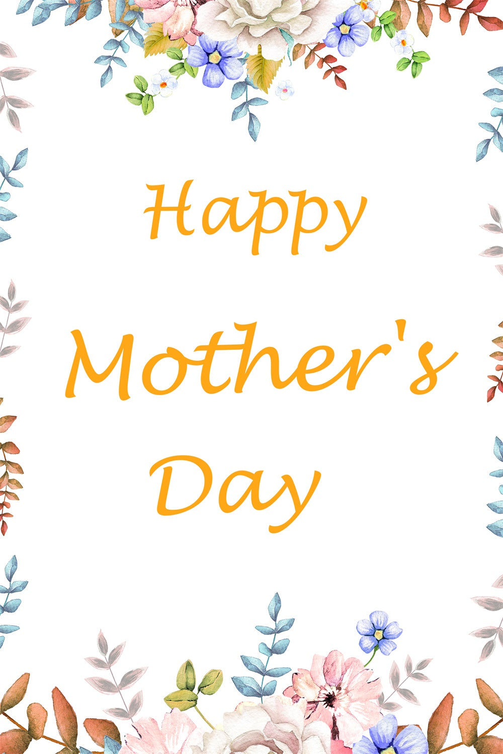 Mothers Day Photo Backdrops Warm Rustic Floral Personalized Backdrop UK CJJ3-171