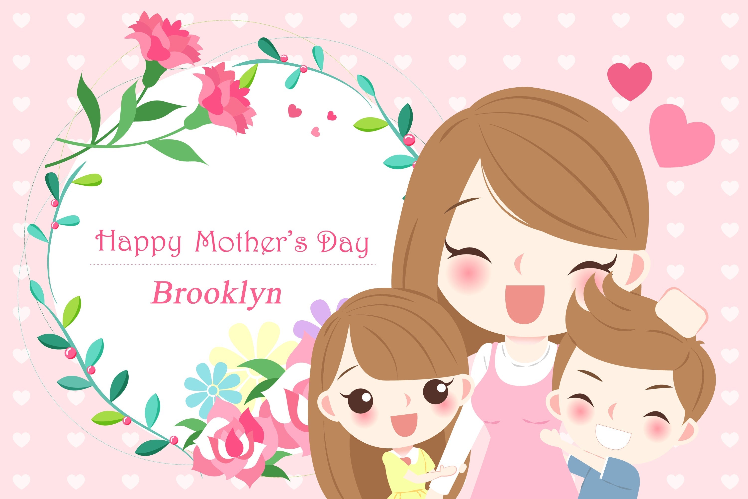 Mothers Day Backdrops Cheerful Cartoon Celebration Custom Backdrop UK CJJ3-173