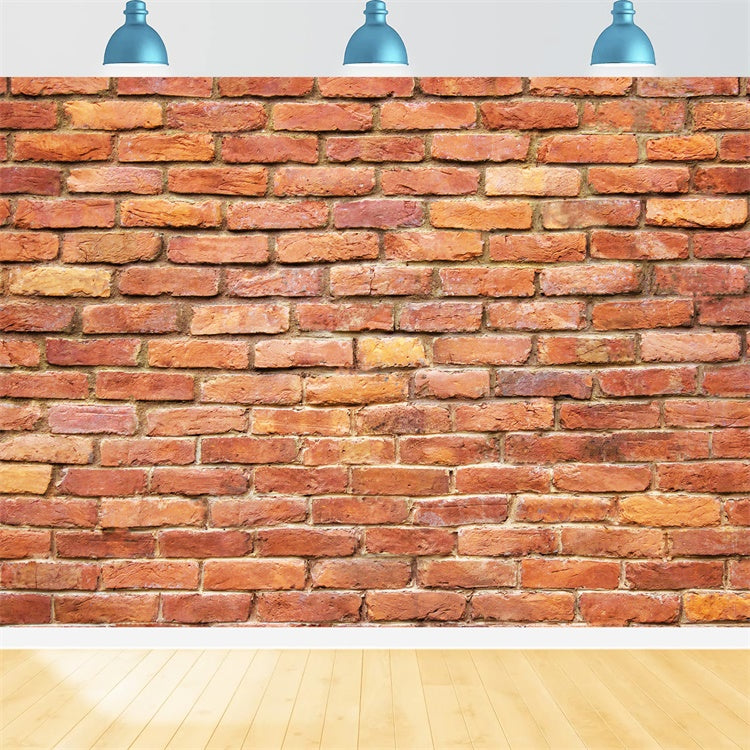 Brick Photo Backdrop Lively Tangerine Brick Backdrop UK CJJ3-4