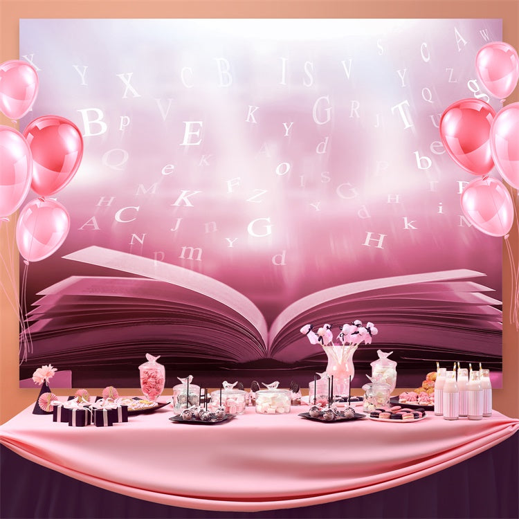 World Book Day Backdrop Floating Letters Book Backdrop UK CJJ3-54